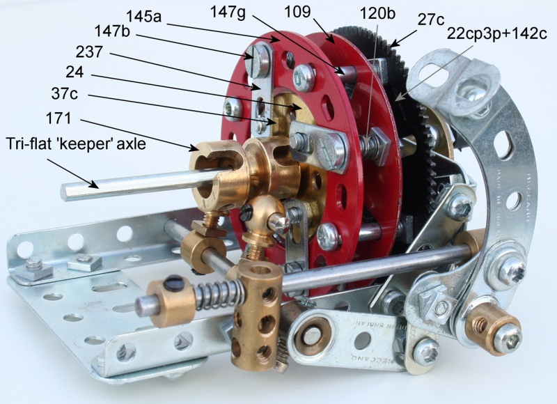 Figure 13: General view of the clutch with significant parts annotated