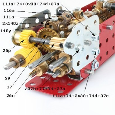 Figure 7: Primary lay shaft selector mechanism and mounting arrangement