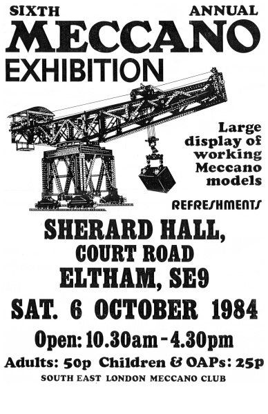 The poster for our sixth exhibition on 6th October 1984
