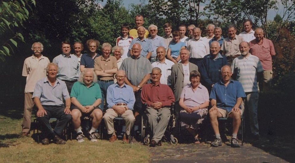 Our members in the garden beside Sherard Hall, taken at our 30th anniversary meeting on 24th June 2006