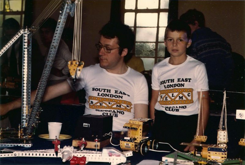 Peter Clay and Roy Thompson model our very trendy T-shirts at our second exhibition on 27th September 1980