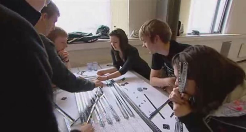 Students from the University of Liverpool build the bridge