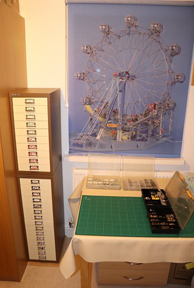 The filing cabinet in Alan’s Meccano room