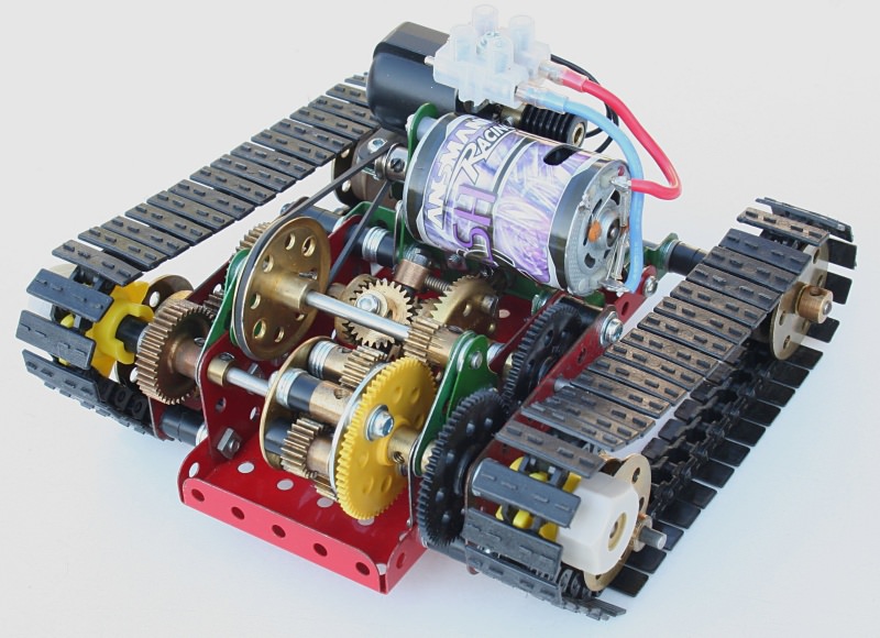 Figure 5: Prototype tracked transmission module with MO steering motor