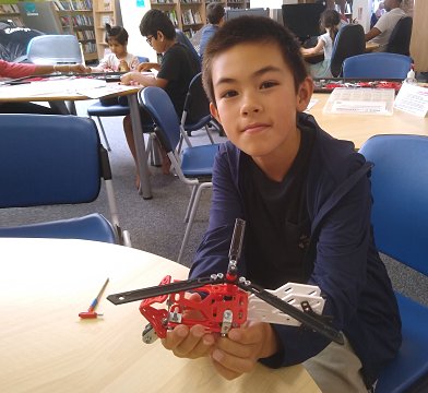 This boy built his own model helicopter!