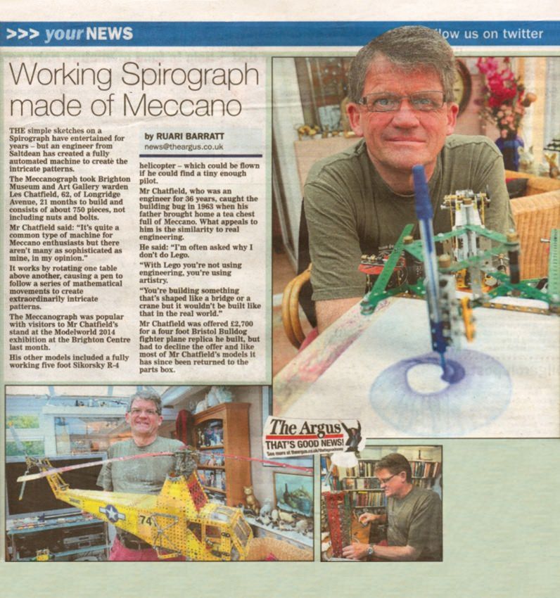 Les Chatfield and his models featured in the 8th March 2014 issue of The Argus