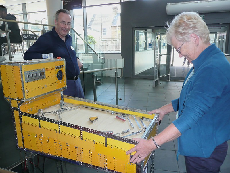 Lesley from This Is Eltham plays Brian Leach’s pinball machine