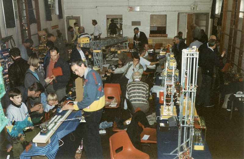 A general overview of the hall, with Nigel Pope demonstrating his flying helicopter, left