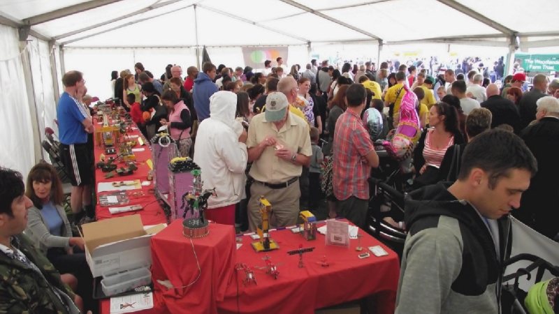 It got quite busy in the marquee when it rained!