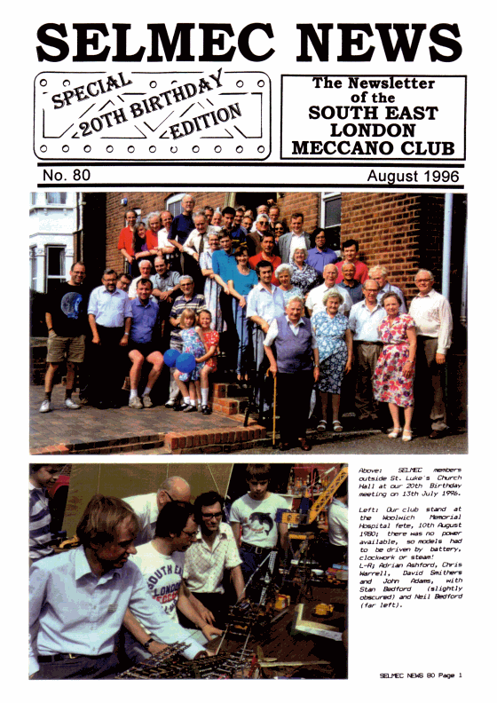 August 1996 Newsletter cover