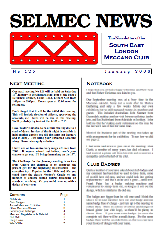 January 2008 Newsletter cover