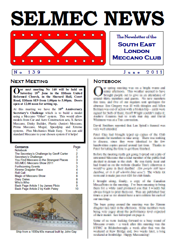 June 2011 Newsletter cover