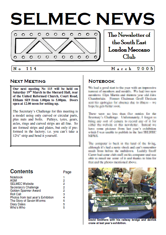 March 2005 Newsletter cover