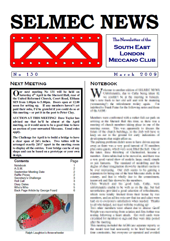 March 2009 Newsletter cover