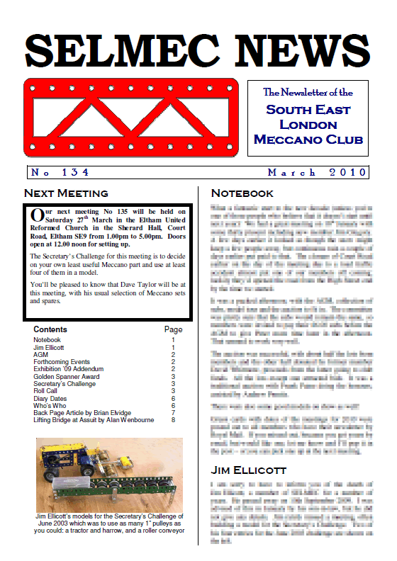 March 2010 Newsletter cover