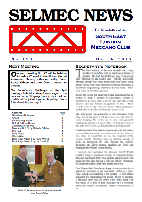 March 2013 Newsletter cover