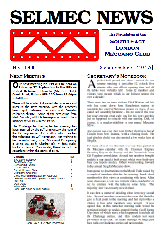 September 2013 Newsletter cover